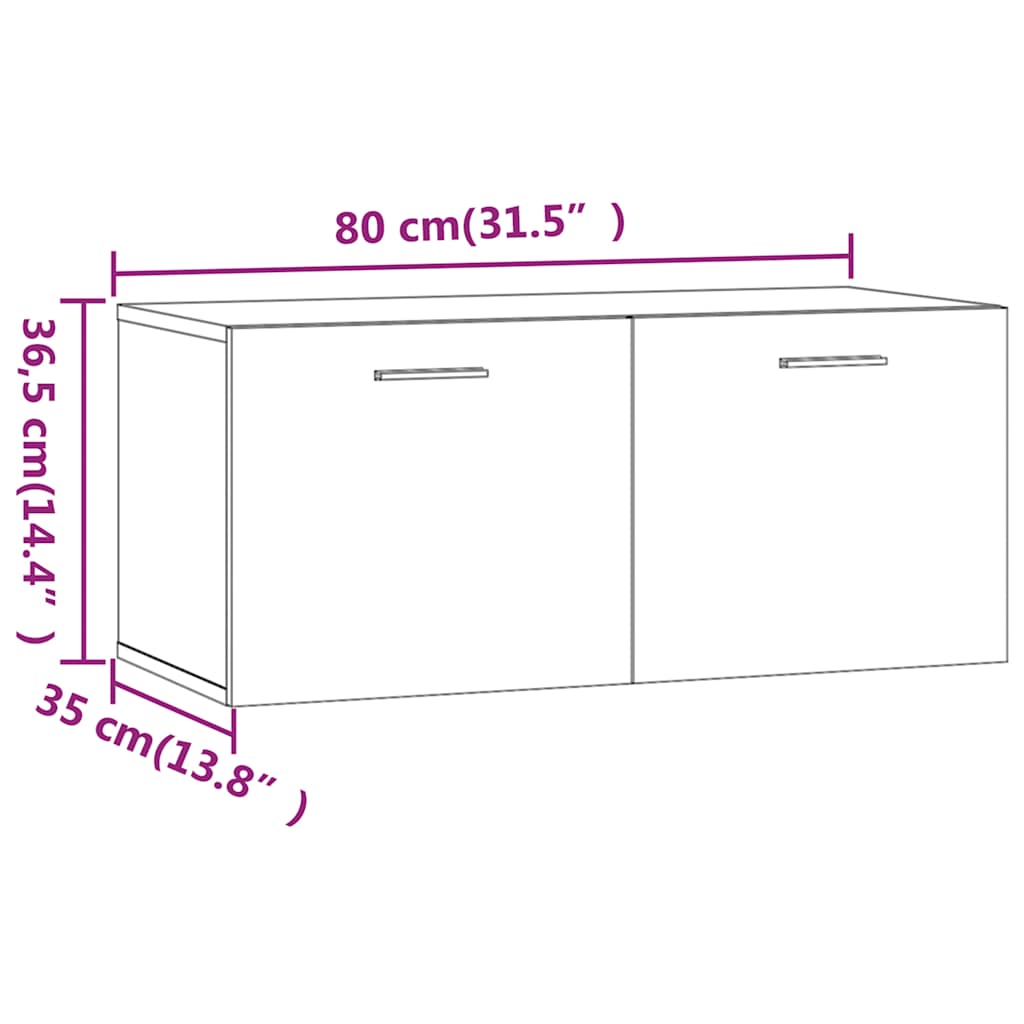 Wall Cabinet Sonoma Oak 80x35x36.5 cm Engineered Wood