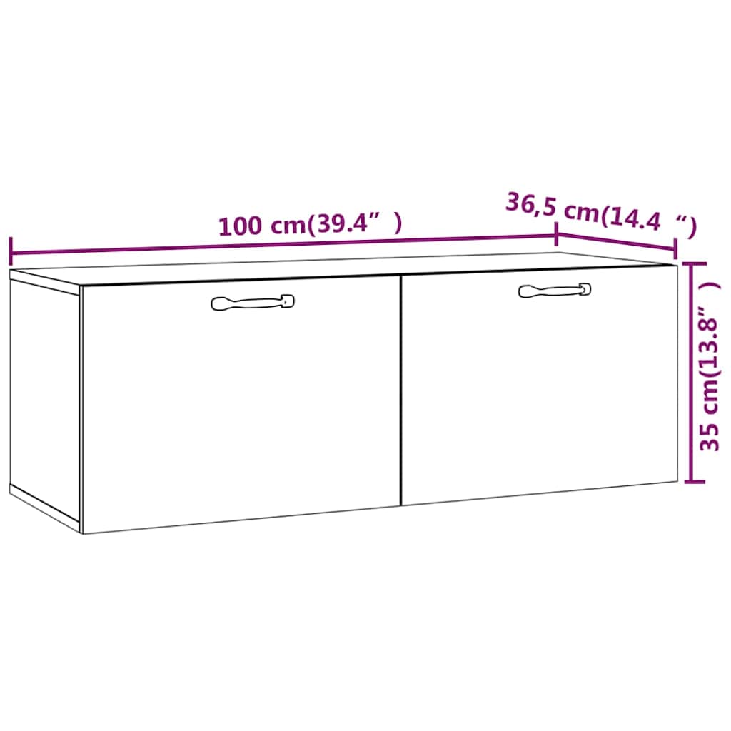 Wall Cabinet Concrete Grey 100x36.5x35 cm Engineered Wood