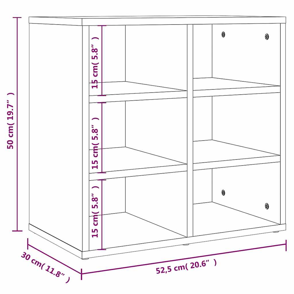 Shoe Cabinet Grey Sonoma 52,5x30x50 cm