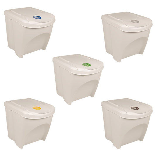 Stackable Garbage Bin Boxes 3 pcs White 75 L Polypropylene