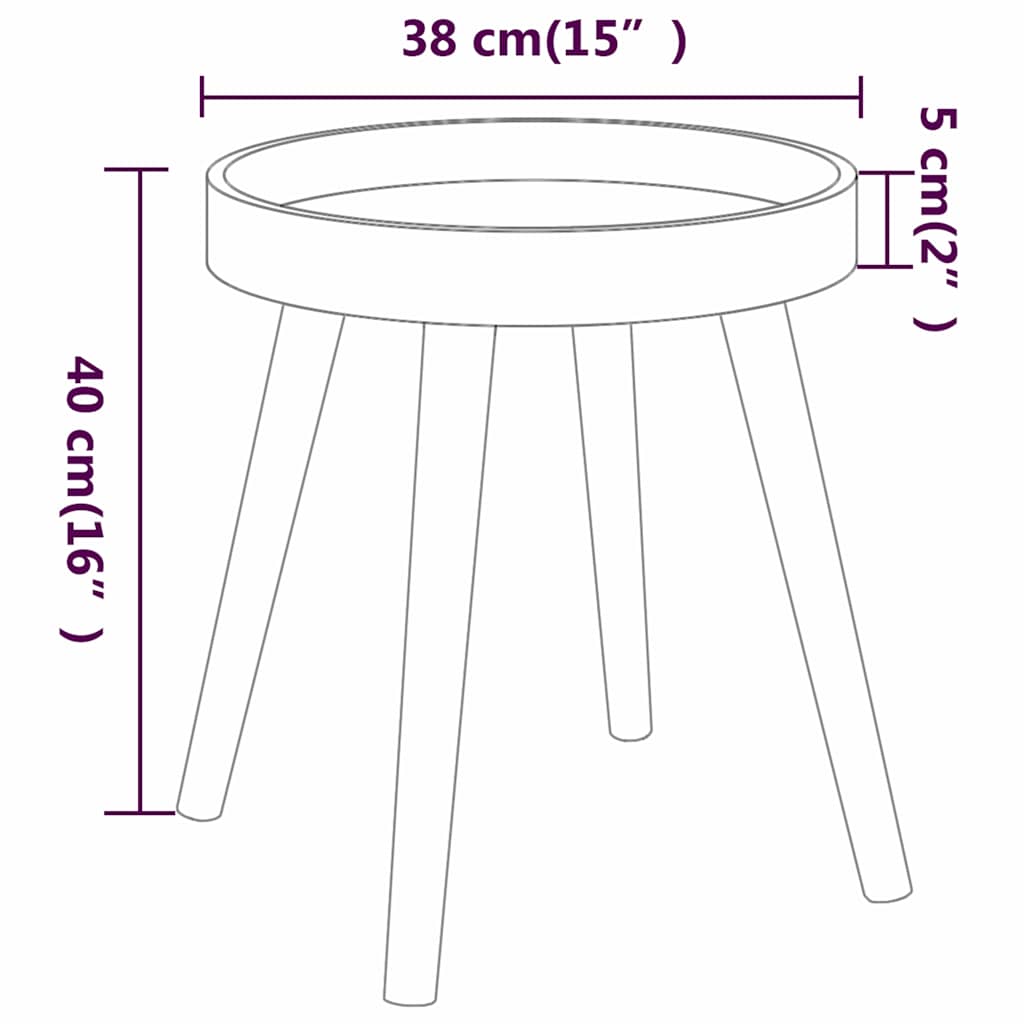 Side Table | Grey | Engineered Wood and Solid Pine | Small | Durable