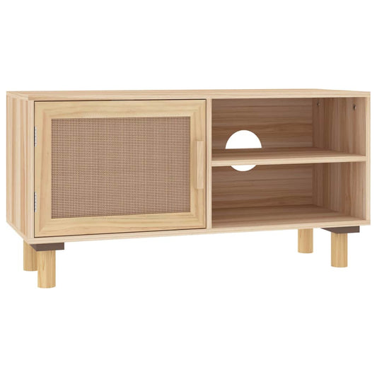Tv Cabinet | Brown | Engineered wood, solid pinewood, natural rattan