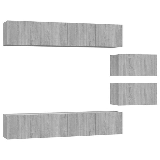 4 Piece TV Cabinet Set Grey Sonoma Engineered Wood