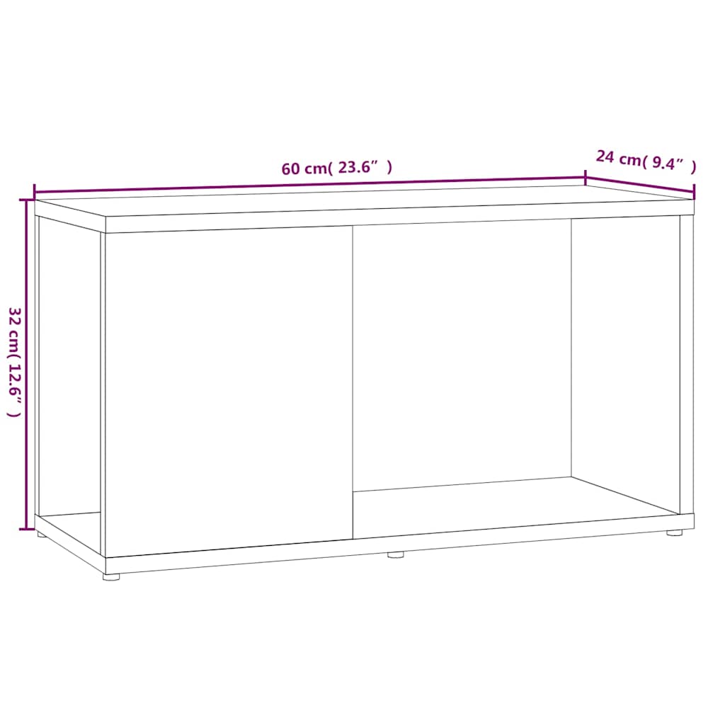 TV Cabinet Grey Sonoma 60x24x32cm Engineered Wood