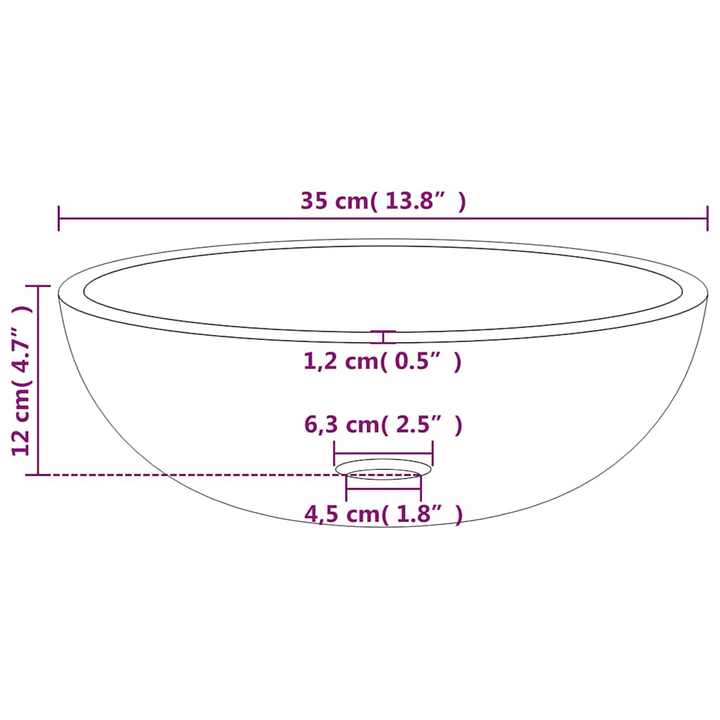 Basin Tempered Glass 35x12 cm Transparent