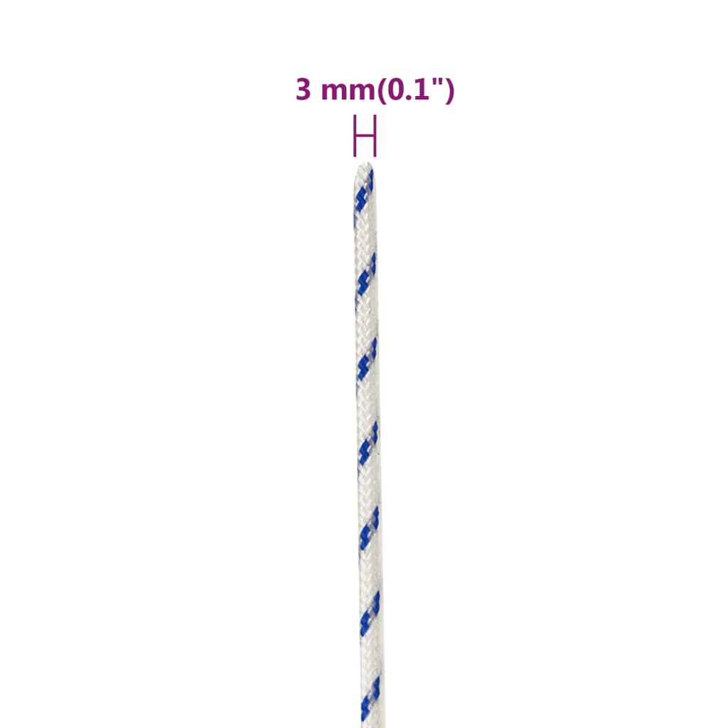 Boat Rope White 3 mm 100 m Polypropylene