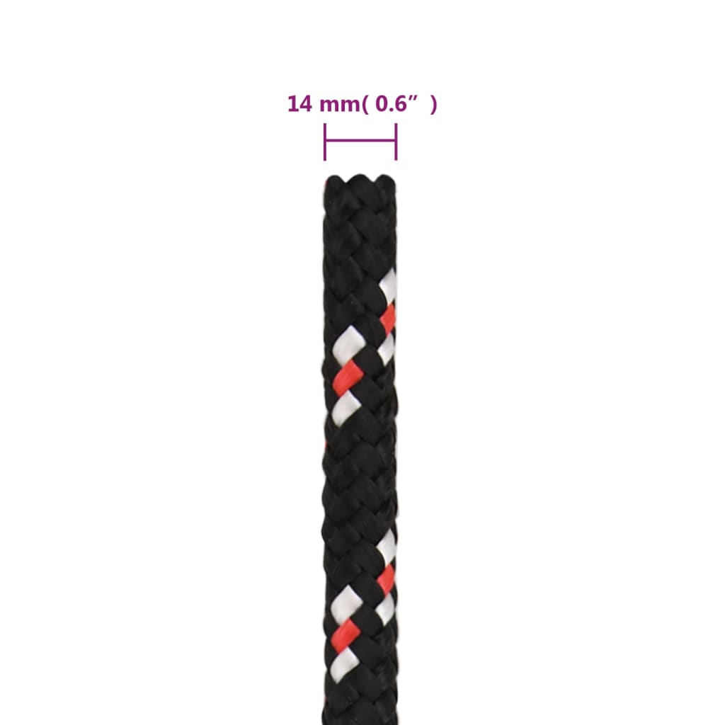 Boat Rope Black 14 mm 25 m Polypropylene