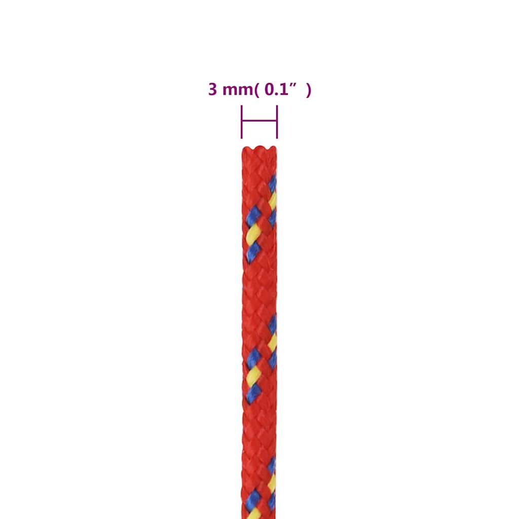 Boat Rope Red 3 mm 100 m Polypropylene