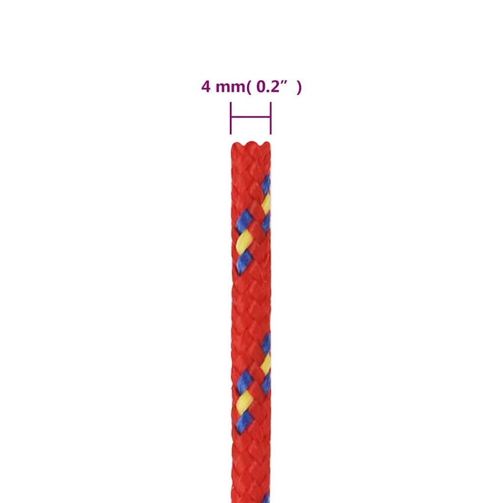 Boat Rope Red 4 mm 100 m Polypropylene