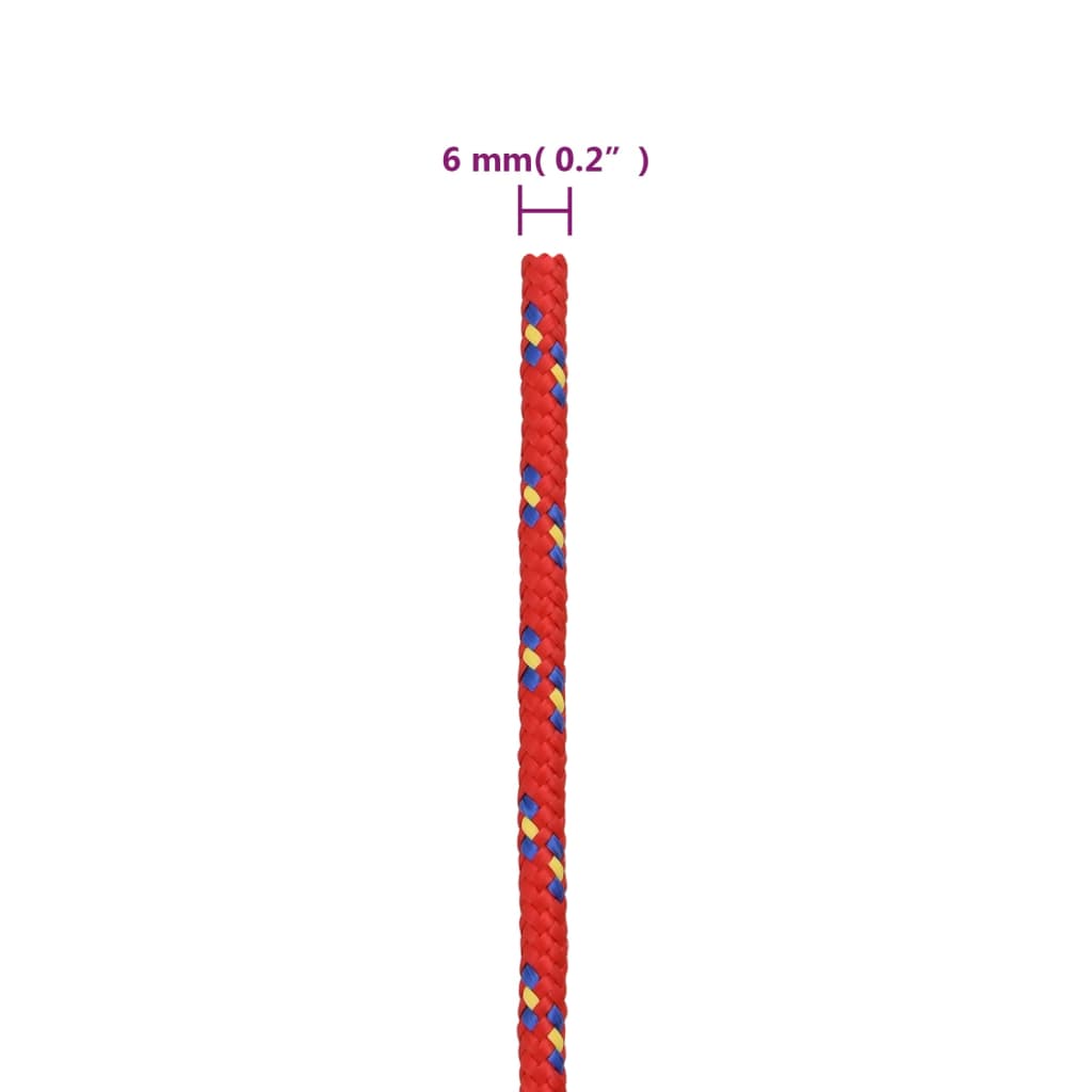 Boat Rope Red 6 mm 250 m Polypropylene
