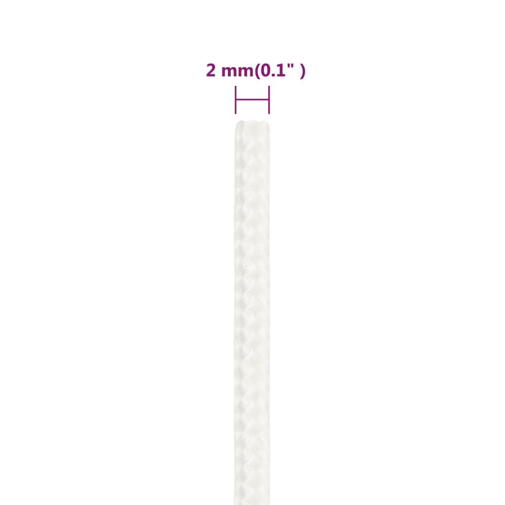Boat Rope Full White 2 mm 25 m Polypropylene