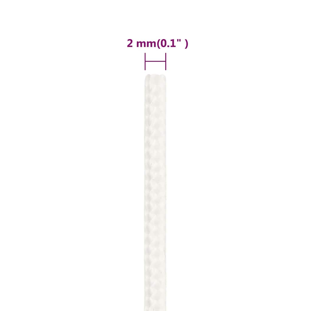 Boat Rope Full White 2 mm 100 m Polypropylene