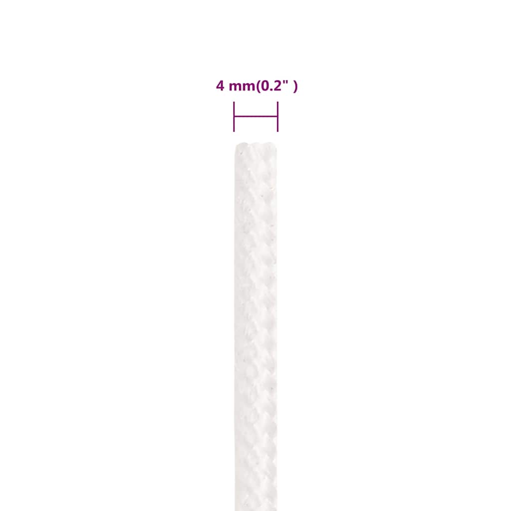 Boat Rope Full White 4 mm 100 m Polypropylene