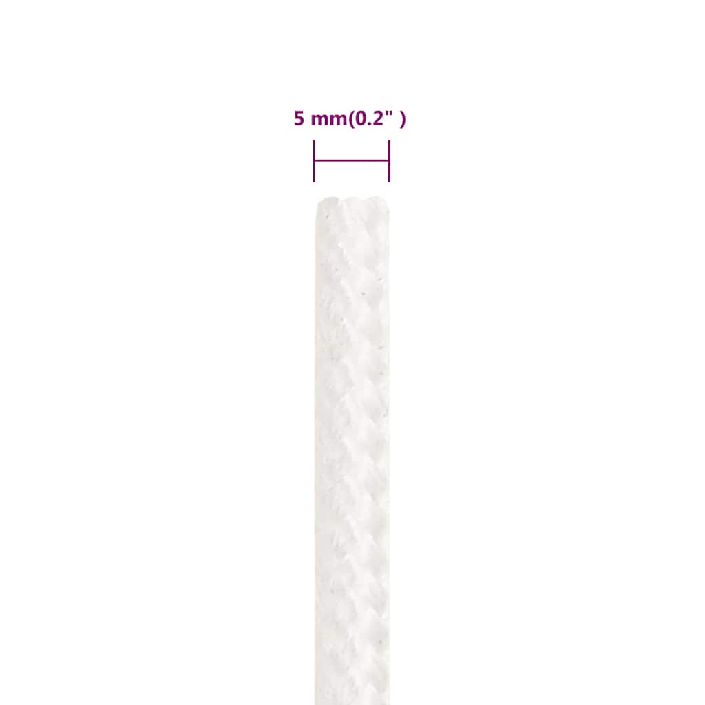 Boat Rope Full White 5 mm 100 m Polypropylene