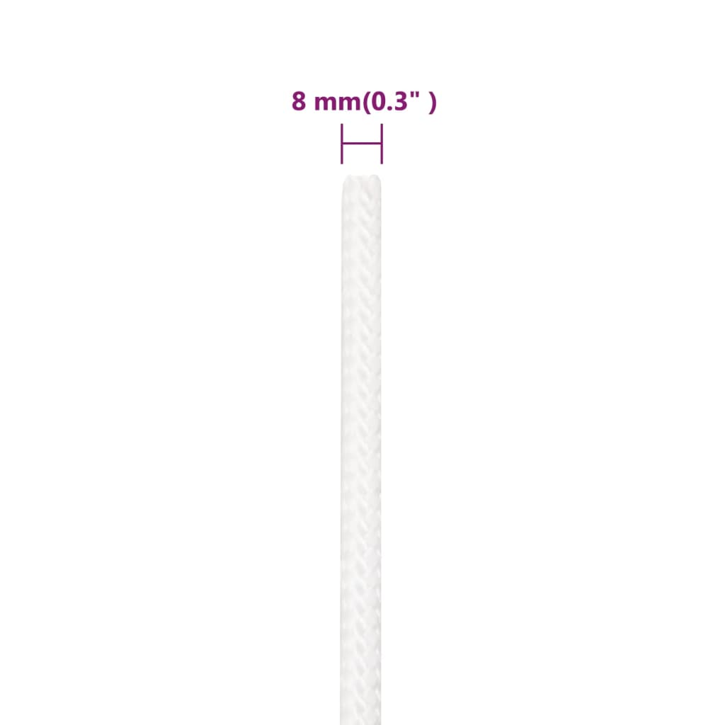 Boat Rope Full White 8 mm 50 m Polypropylene