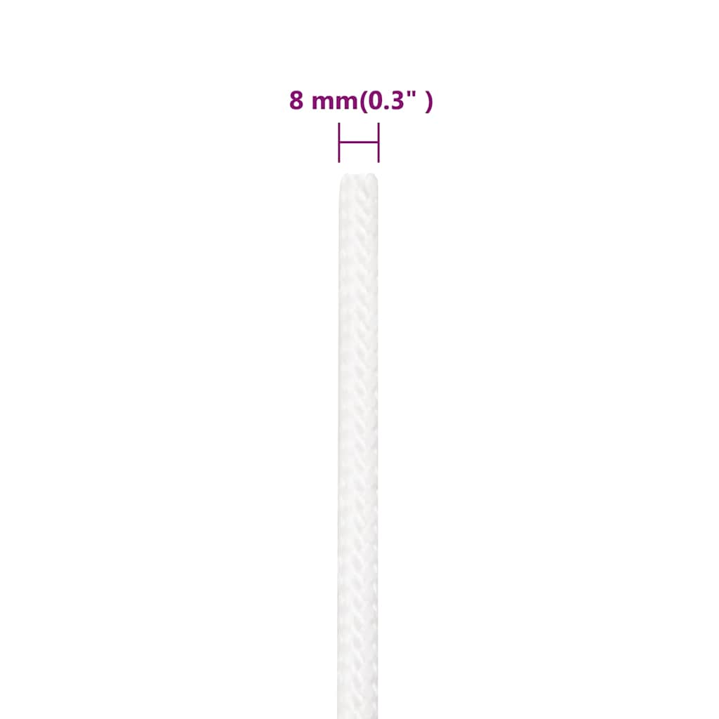 Boat Rope Full White 8 mm 100 m Polypropylene