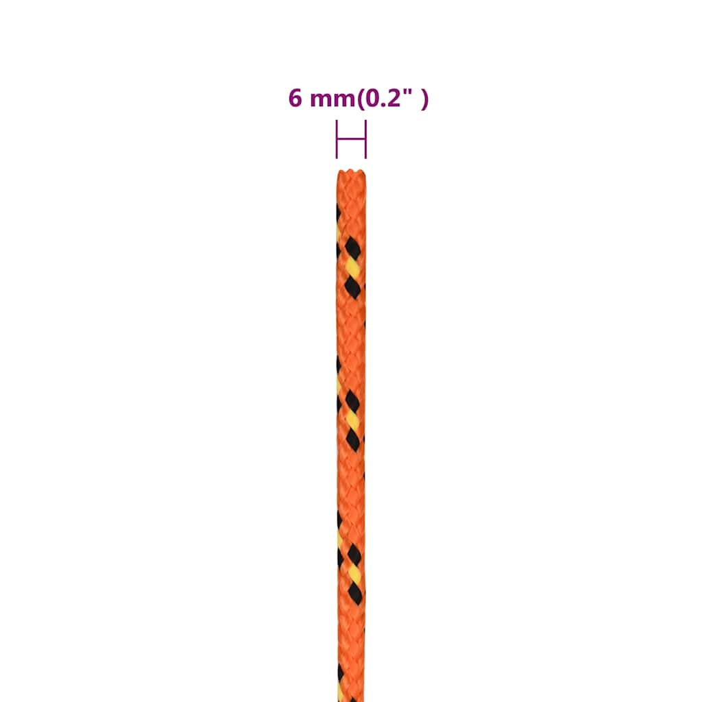 Boat Rope Orange 6 mm 250 m Polypropylene