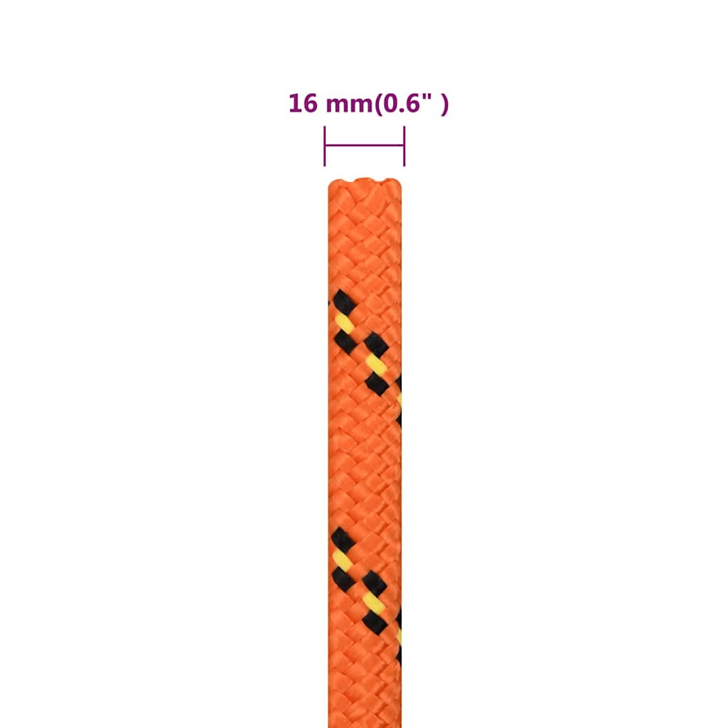 Boat Rope Orange 16 mm 250 m Polypropylene