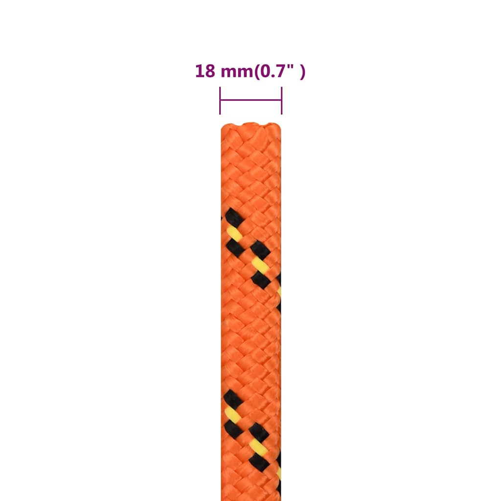 Boat Rope Orange 18 mm 25 m Polypropylene
