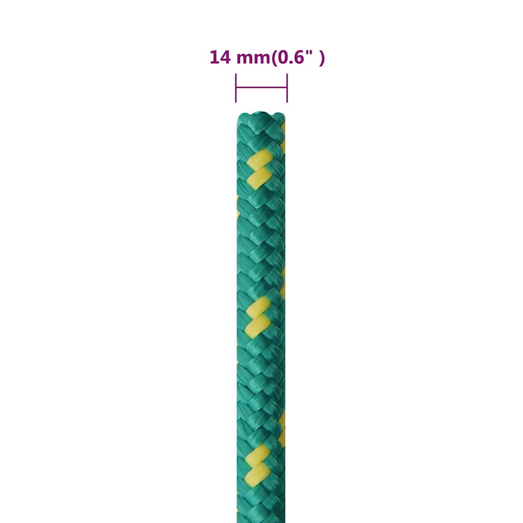 Boat Rope Green 14 mm 25 m Polypropylene