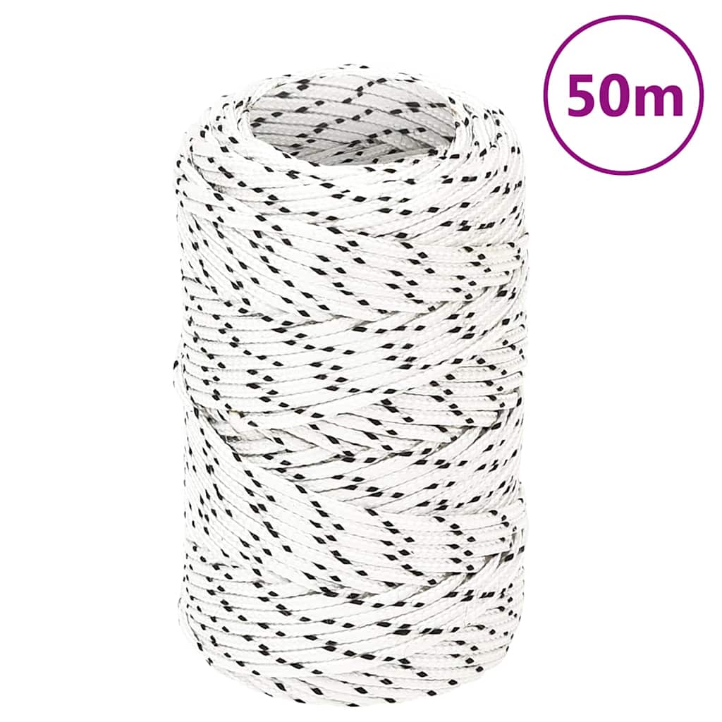 Braided Boat Rope White 2 mmx50 m Polyester