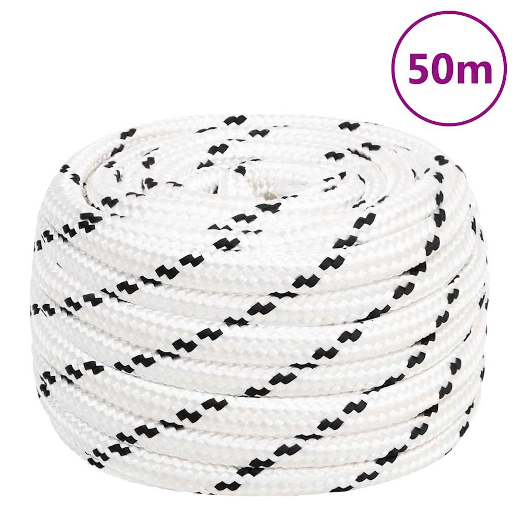Braided Boat Rope White 16 mmx50 m Polyester