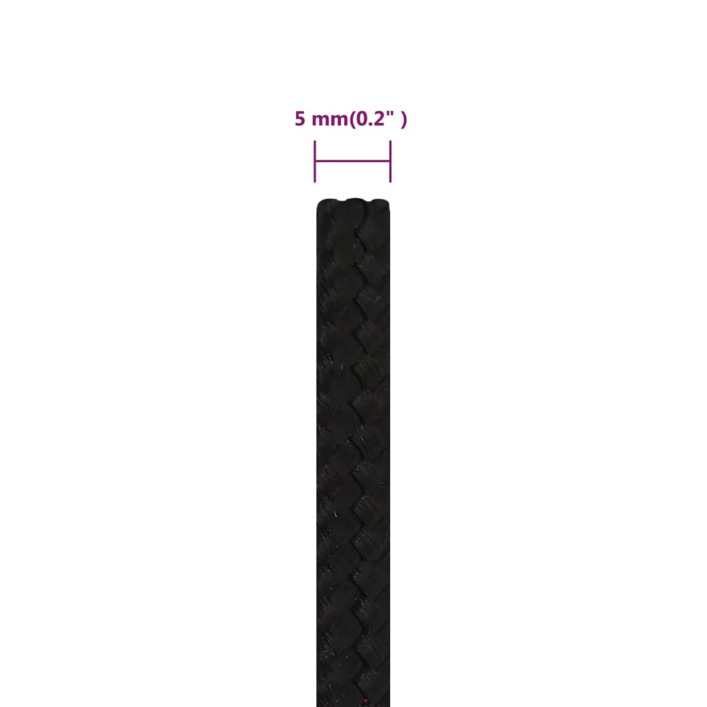 Work Rope Black 5 mm 25 m Polyester