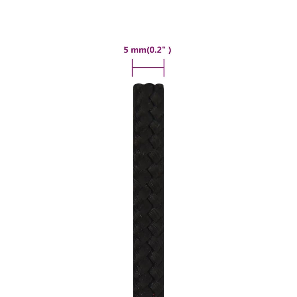 Work Rope Black 5 mm 50 m Polyester