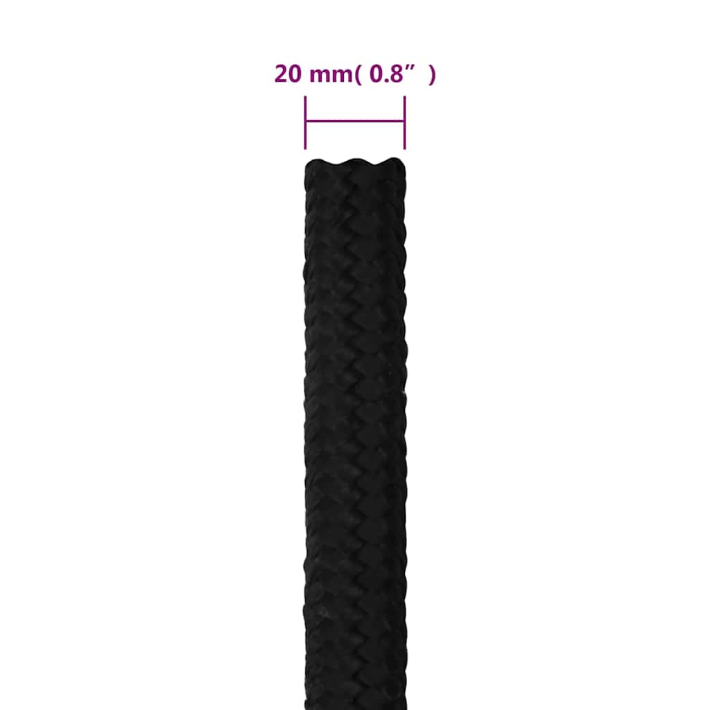 Work Rope Black 20 mm 50 m Polyester