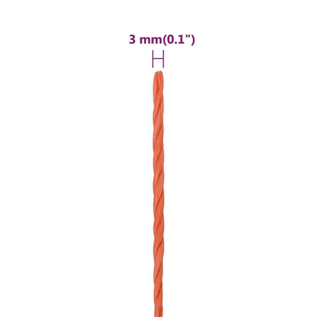 Work Rope Orange 3 mm 50 m Polypropylene