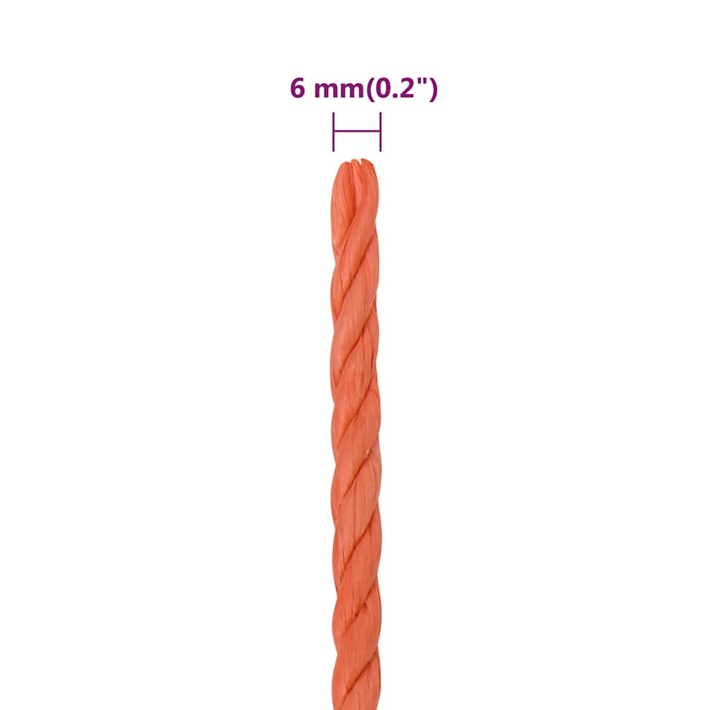 Work Rope Orange 6 mm 25 m Polypropylene