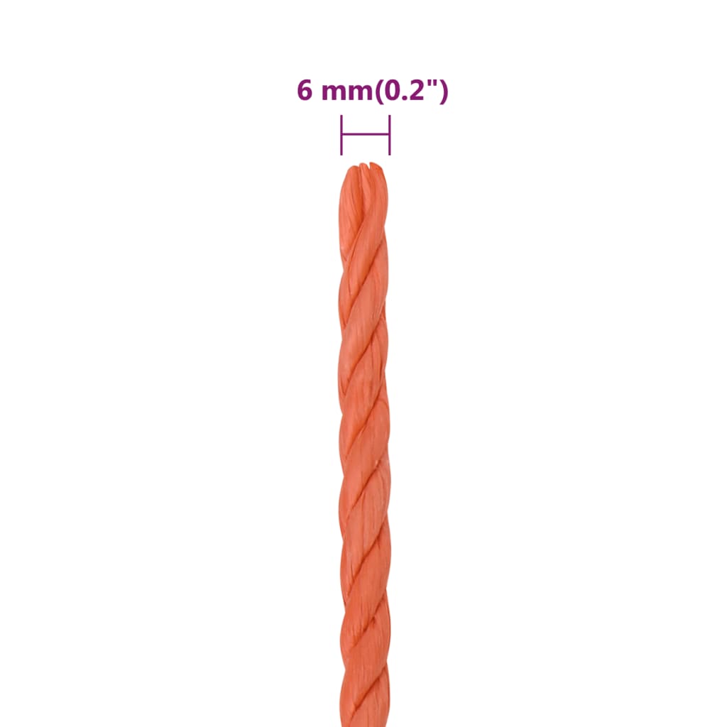 Work Rope Orange 6 mm 100 m Polypropylene