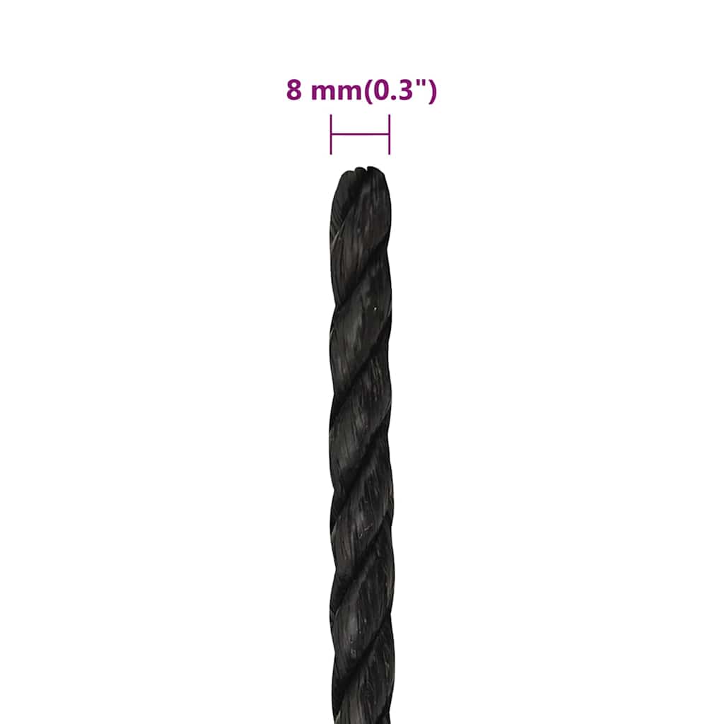 Work Rope Black 8 mm 500 m Polypropylene