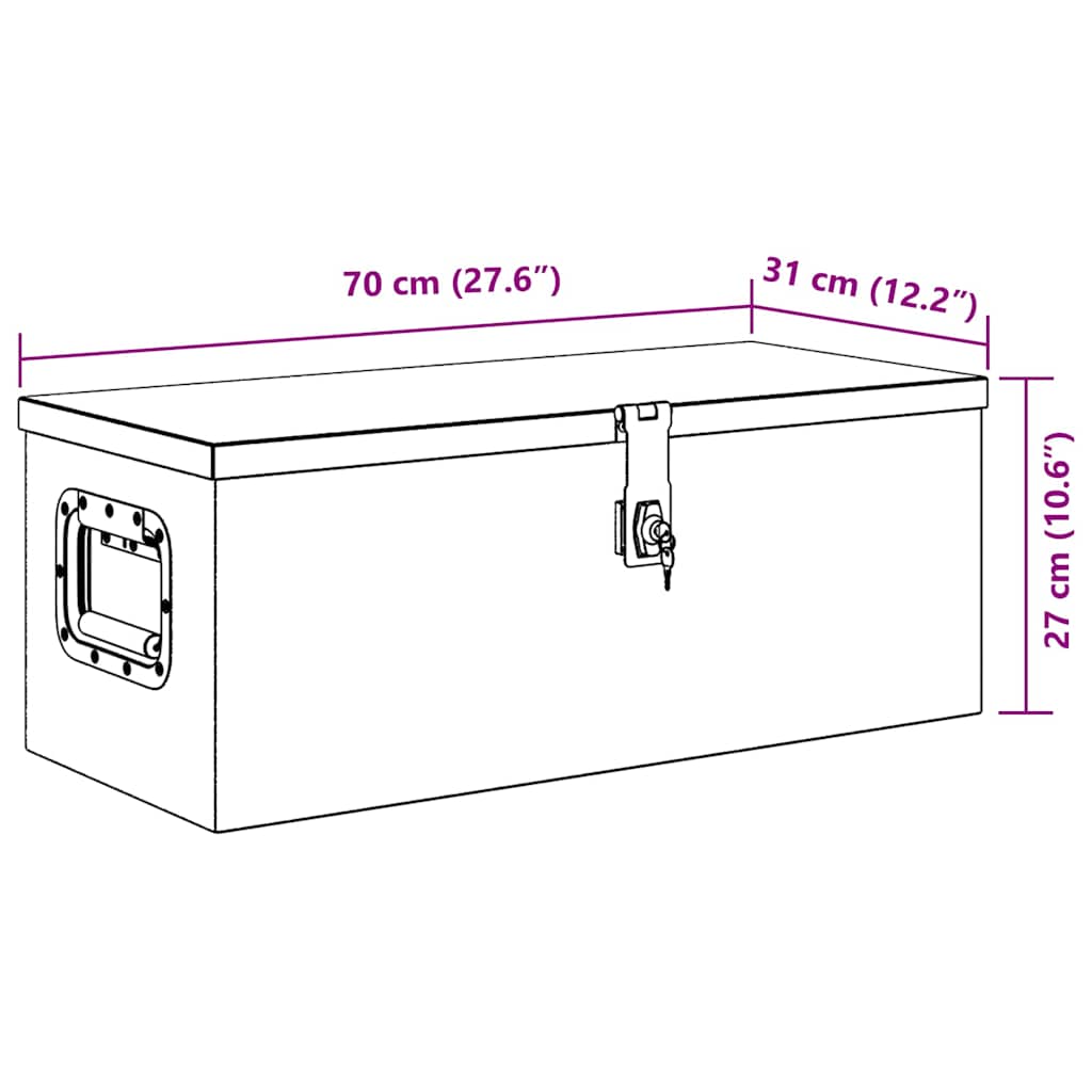 Storage Box Silver 70x31x27 cm Aluminium