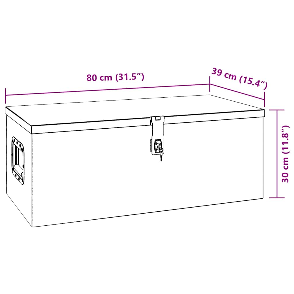 Storage Box Silver 80x39x30 cm Aluminium