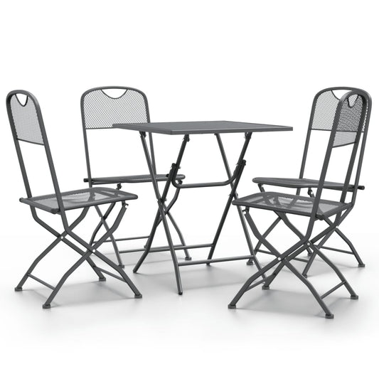 Garden Dining Set | Anthracite | Expanded metal mesh | Foldable