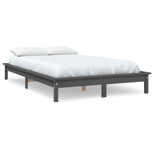 Bed Frame | Grey | Solid pine wood | King Size | Durable | Bed Frame
