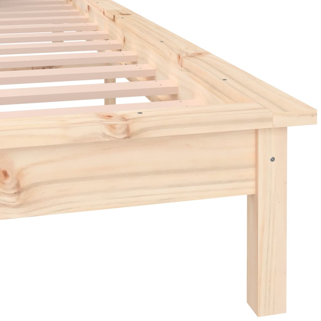 LED Bed Frame without Mattress 200x200 cm Solid Wood