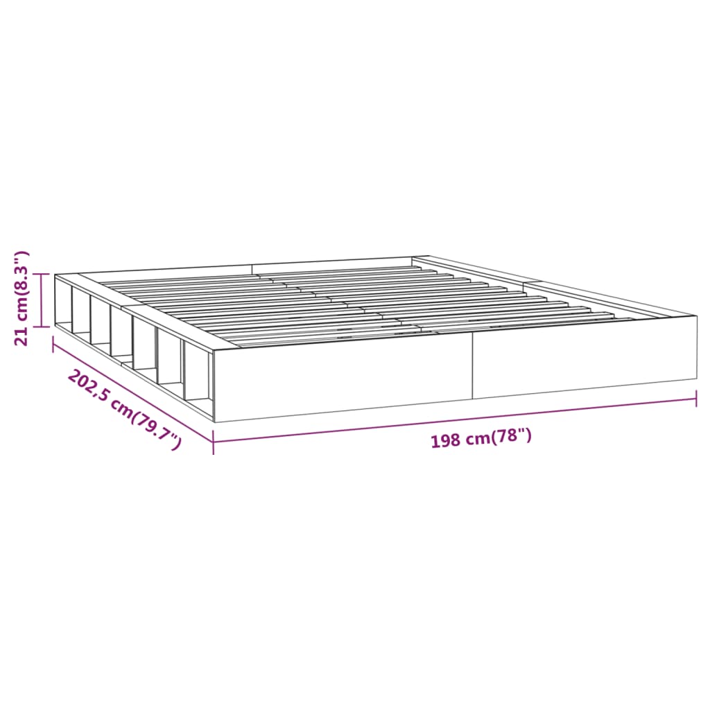 Bed Frame without Mattress White 180x200 cm Super King Solid Wood