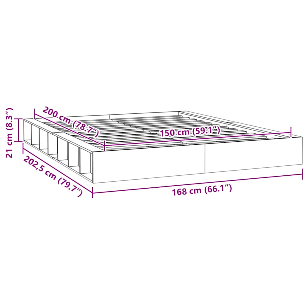Bed Frame | Natural Pine | Solid Pine Wood | King Size | Durable