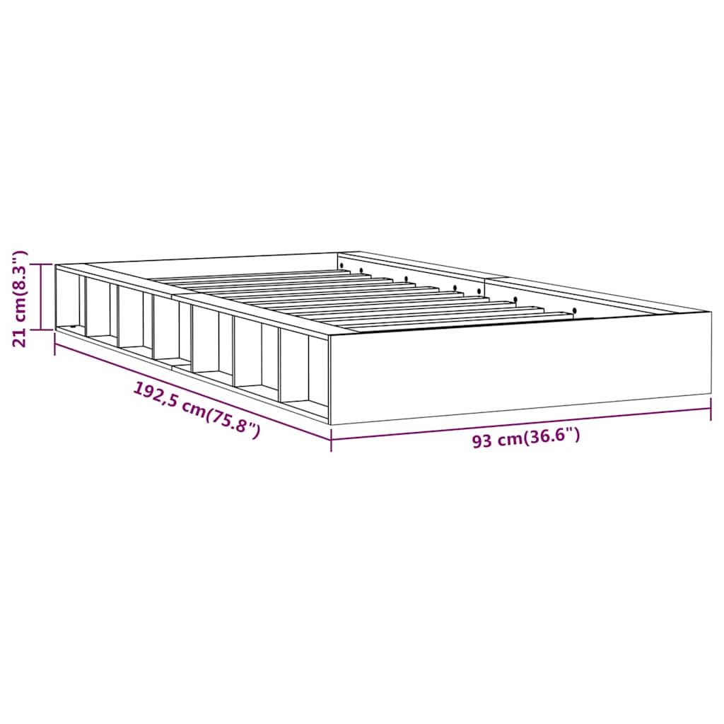 Bed Frame | Natural Pine | Solid Pine Wood, Plywood | Small Single