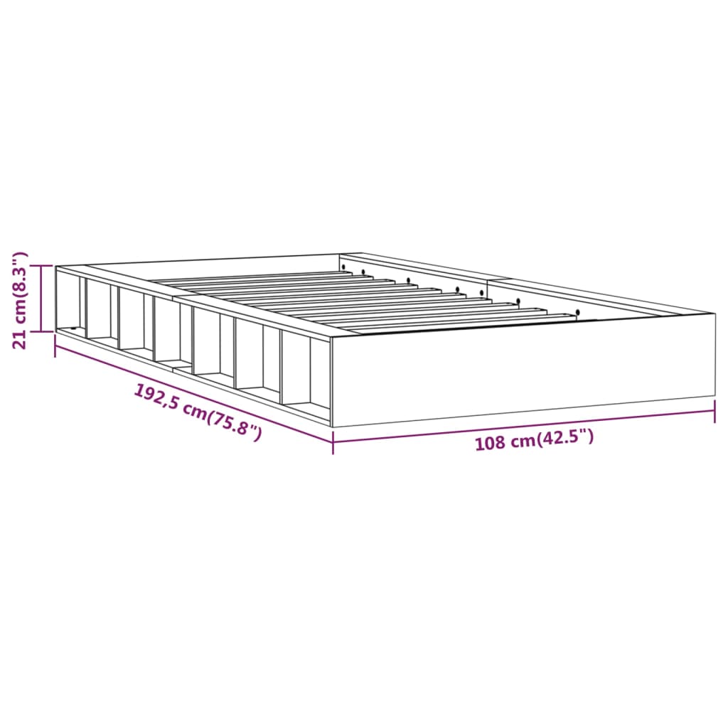 Bed Frame without Mattress White 90x190 cm Single Single Solid Wood
