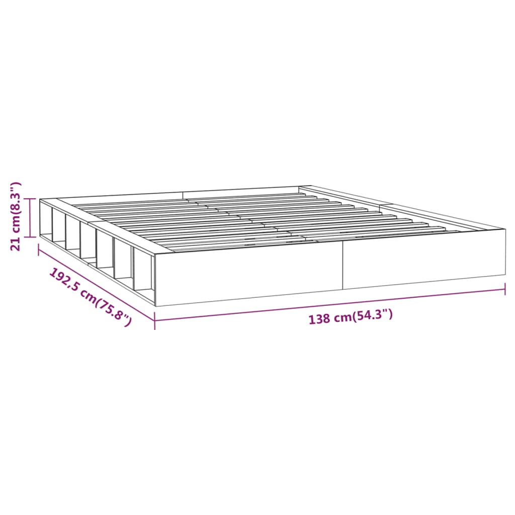 Bed Frame | White | Solid Pine Wood | Small Double | Durable | Bed Frame