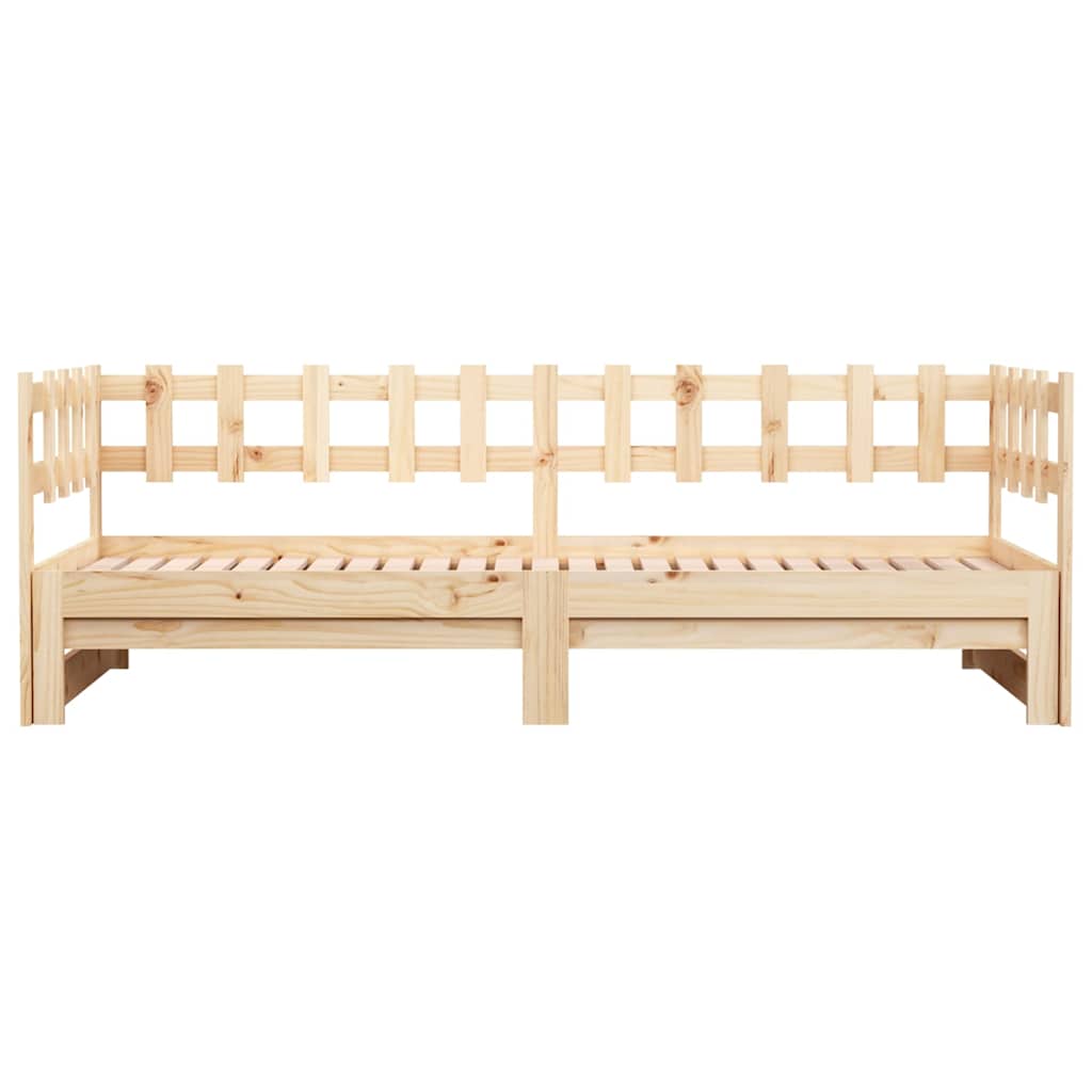 Pull-out Day Bed without Mattress 2x(80x200) cm Solid Wood Pine