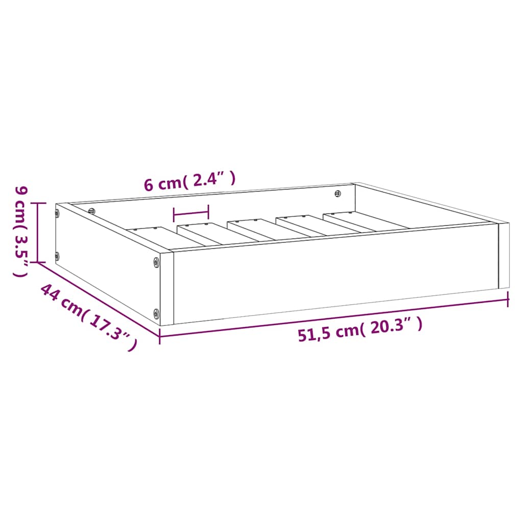 Dog Bed 51,5x44x9 cm Solid Wood Pine