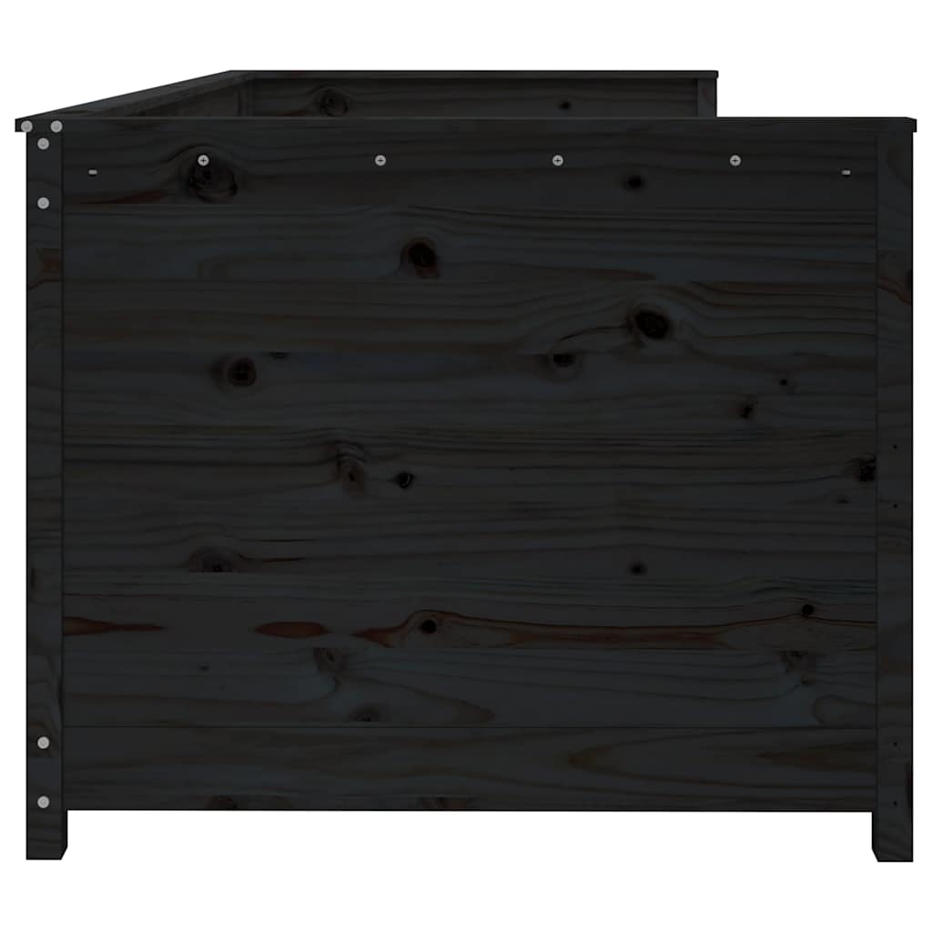 Day Bed without Mattress Black 90x190 cm Single Solid Wood Pine