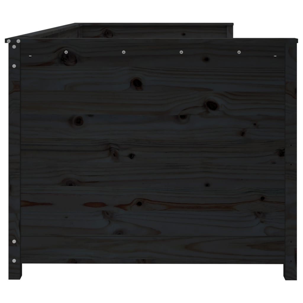Day Bed without Mattress Black 90x190 cm Single Solid Wood Pine