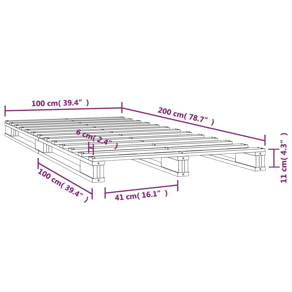 Pallet Bed | Natural Wood | Solid pine wood | Single | Simplistic | Bed
