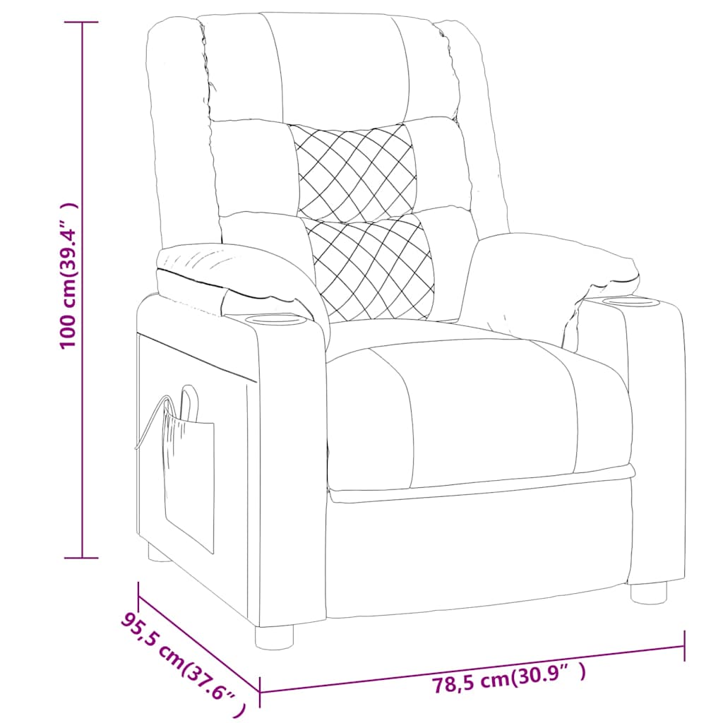 Recliner Chair Brown Faux Leather