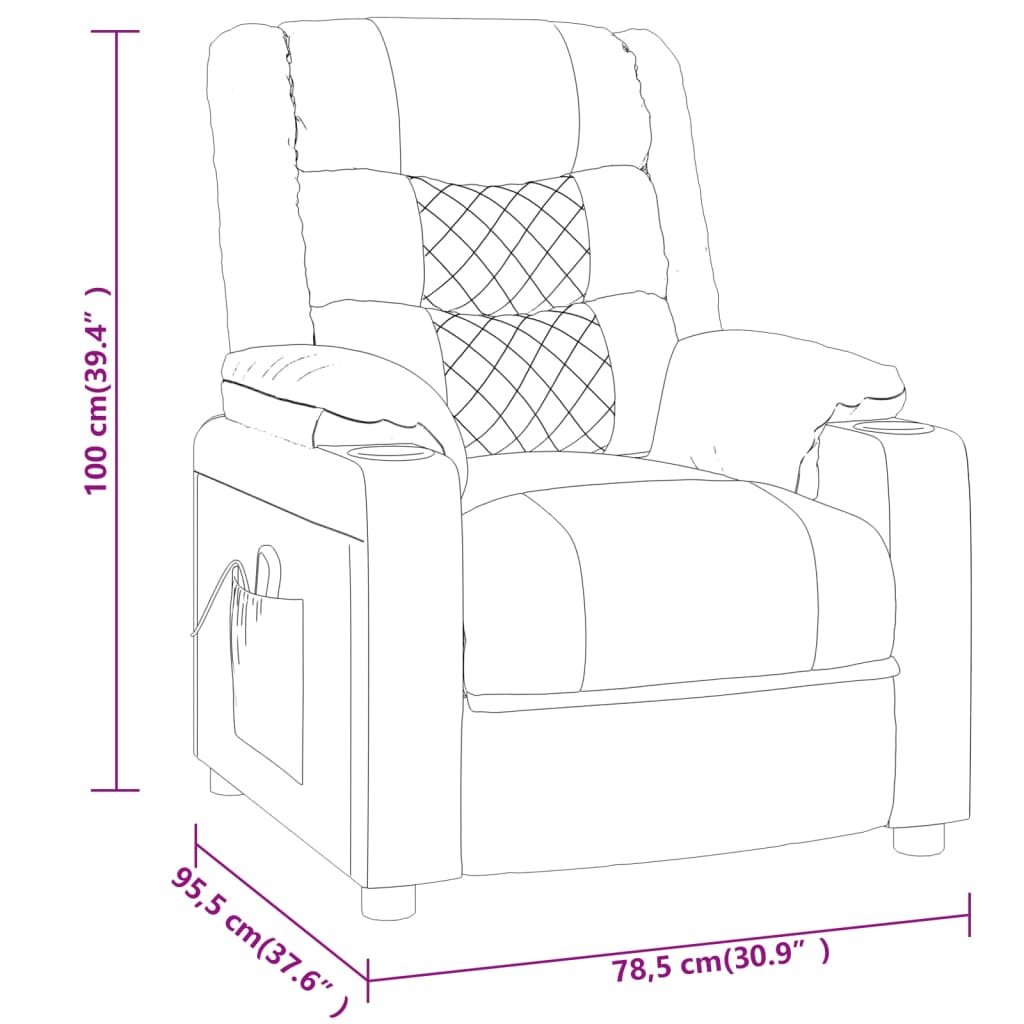 Recliner Chair Cappuccino Faux Leather